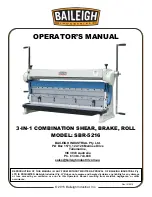 Baileigh Industrial SBR-5216 Operator'S Manual preview