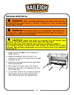 Предварительный просмотр 24 страницы Baileigh Industrial SBR-5216 Operator'S Manual