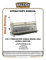 Предварительный просмотр 1 страницы Baileigh Industrial SBR-5220 Operator'S Manual