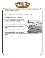 Предварительный просмотр 32 страницы Baileigh Industrial SBR-5220 Operator'S Manual