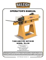 Предварительный просмотр 1 страницы Baileigh Industrial TN-400 Operator'S Manual