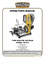 Baileigh Industrial TN-700 Operator'S Manual предпросмотр