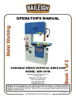 Baileigh BSV-24VS Operator'S Manual preview