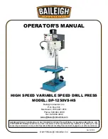 Baileigh DP-1250VS-HS Operator'S Manual предпросмотр