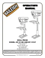 Baileigh DP-1512B Operating Instructions Manual предпросмотр