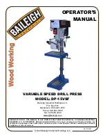 Baileigh DP-15VSF Operator'S Manual предпросмотр