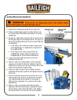 Preview for 29 page of Baileigh JP-1250 Operator'S Manual