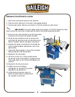 Preview for 33 page of Baileigh JP-1250 Operator'S Manual