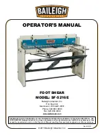 Baileigh SF-5216E Operator'S Manual preview