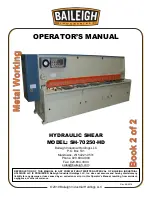 Предварительный просмотр 1 страницы Baileigh SH-70250-HD Operator'S Manual