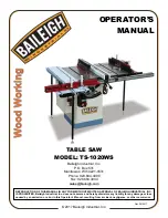 Baileigh TS-1020WS Operator'S Manual предпросмотр