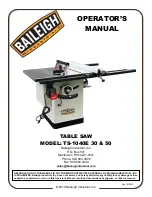 Preview for 1 page of Baileigh TS-1040E 30 Operator'S Manual