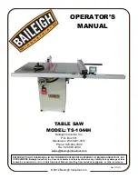 Preview for 1 page of Baileigh TS-1044H Operator'S Manual