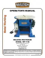 Предварительный просмотр 1 страницы Baileigh WP-1100 Operator'S Manual