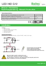 Bailey LED HID G12 Manual предпросмотр