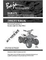 Baja motorsports BA49 Owner'S Manual preview
