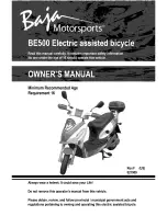 Предварительный просмотр 1 страницы Baja motorsports BE500 Owner'S Manual