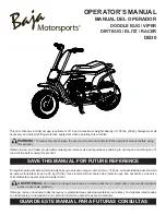 Baja motorsports DB30 Mini Bike Operator'S Manual preview