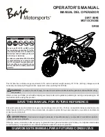 Baja motorsports DIRT BIKE MOTOCROSS Operator'S Manual preview