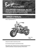 Baja motorsports MB165 Owner'S Manual preview