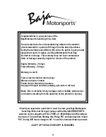 Предварительный просмотр 2 страницы Baja motorsports Sand Dog 65 Owner'S Manual