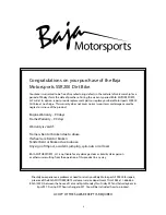 Предварительный просмотр 2 страницы Baja motorsports SSR200 Owner'S Manual