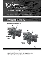 Baja motorsports WD250 Owner'S Manual preview