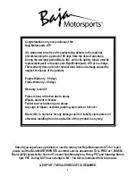 Preview for 2 page of Baja BO250 UTV Owner'S Manual