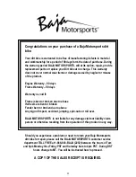 Preview for 2 page of Baja DX110 Owner'S Manual