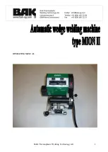 BAK Thermoplastic Welding Technology MION II Operating Manual preview