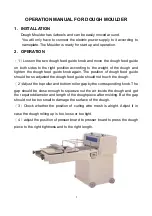 Предварительный просмотр 1 страницы Bake Max DOUGH MOULDER Operation Manual