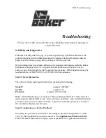 Предварительный просмотр 1 страницы Baker AWA Series Troubleshooting Manual