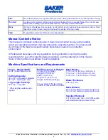 Preview for 5 page of Baker Blue Streak 3640E User Manual