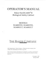 Preview for 2 page of Baker SterilGARD II SG400STD Operator'S Manual