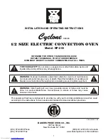 Preview for 1 page of Bakers Pride Cyclone BP-200 Installation And Operating Instructions Manual
