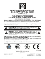 Preview for 1 page of Bakers Pride Cyclone CO11-G Installation And Operating Instructions Manual