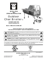 Bakers Pride Dante CBBQ-30S Installation And Operating Instructions Manual preview