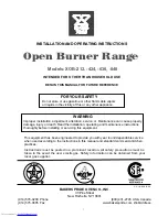 Bakers Pride Open Burner Series Installation And Operating Instructions Manual preview