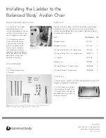 Balanced Body Avalon Chair Quick Start Manual preview