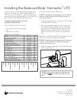 Preview for 1 page of Balanced Body Konnector LITE Installing