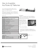 Balanced Body Pilates IQ Reformer Assembly Instructions Manual preview