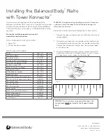 Предварительный просмотр 1 страницы Balanced Body Rialto with Tower Konnector Installing