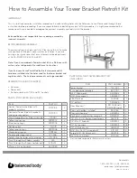 Balanced Body Tower Bracket Retrofit Kit Quick Start Manual preview