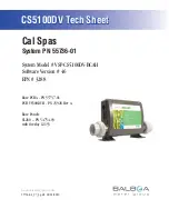 Предварительный просмотр 1 страницы Balboa Water Group Cal Spas CS5100DV Tech Sheet