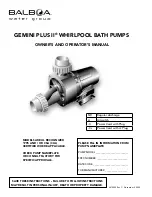 Preview for 1 page of Balboa Water Group GEMINI PLUS II Owner'S And Operator'S Manual