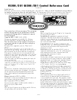 Preview for 1 page of Balboa GS500 Control Reference Card