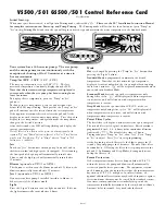 Предварительный просмотр 1 страницы Balboa GS500 Control Reference Card