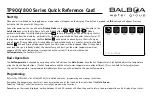 Предварительный просмотр 1 страницы Balboa TP900 series Quick Reference Card