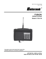 Balcrank FUSION ZONE KEYPAD Operation, Installation, Maintenance And Repair Manual preview