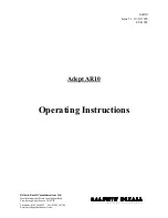 Baldwin Boxall Adept AR10 Operating Instructions Manual preview